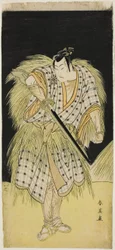 四十七士忠臣蔵』早野勘平役の初代三益徳次郎（左）と小野貞九郎役の六代目中山小十郎（右）。