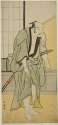 寛政二年（1790）九月、市村座で上演された『義経腰越城』の酔五兵衛役、初代浅尾為十郎
