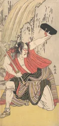 刀を持った男としての俳優市川駒蔵二世、1789年。