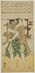 1792年（寛政4年）11月、河原崎座で上演された『大船盛 海老の顔見世』の船頭滝平役（？