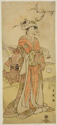 三代目瀬川菊之丞『小金作伊達の沖田』静御前に扮した女狐狸おたつぎつね（寛政4年11月市村座