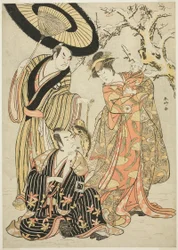 四代目岩井半四郎、二代目市川門之助、三代目坂田半五郎：陸奥の花 伊豆の旗揚げ」（『陸奥の花 伊豆の旗揚げ）