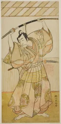 五代目市川團十郎、平宗清役（『凧蛙錦の若鷹』より）、安永9年（1780）11月、中村座（？