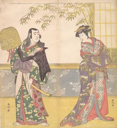 三代目澤村宗十郎と三代目佐野川市松の『花魁道中』1788年。