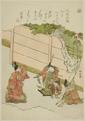 「は」：シリーズ「風流錦絵伊勢物語」より「恋路」の番人