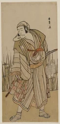 Ichikawa Danjuro V as a Traveller Beside a Clump of Iris, c. 1780. 