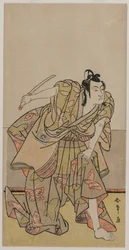 Ichikawa Monnosuke II as Soga no Goro, c. late 1770s. 