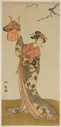 1773年4月市村座にて御所桜堀川陽一花野井役の俳優嵐ひなじ初代