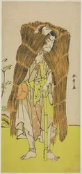 The Actor Ichikawa Ebizo III as Akushichibyoe Kagekiyo Disguised as a Beggar in the Play Kamuri Kotoba Soga no Yukari, Performed at the Ichimura Theater in the First Month, 1776