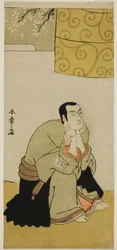 俳優二代目市川門之助の芝居「江戸の花みます蘇我」の僧侶として、1783 年 4 月に中村座で上演されました。