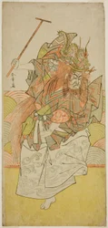 1778年11月、市村座で上演された芝居「咲増屋梅の勝鬨」で龍王の化身を演じる九代目市村羽左衛門