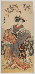 俳優岩井半四郎四世、江戸時代、1780年代後半（カラー木版画）