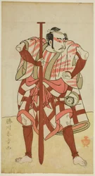 役者二代目笠屋又九郎 正体不明の船頭六蔵 五月五月森田座にて上演 1770年