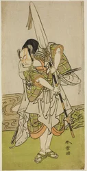 1773 年 11 月、森田座で上演された芝居「女あるじはつゆきの世界」で、麻原八郎を演じる役者の中村十三二世