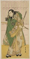 七草よそおい蘇我のヒゲの一休としての俳優中村中蔵初代、1782年5月に中村劇場で上演