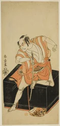 五月中村座で上演された江戸桜園面影で、伊豆の次郎を演じた初代中村仲蔵、