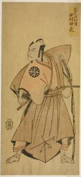 1768 年 11 月 (?) に中村座 (?) で上演された劇「今をさかり末広源氏 (?)」 で長田太郎 (?) を演じた俳優の中村仲蔵初代 (?)