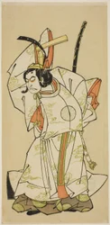 1773年、11月、中村座で上演された芝居「ごひいき勧進帳」で高麗皇子役の中村中蔵初代