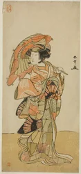 1777年11月、市村座で上演された芝居「稚児鳥居とびいりきつね」で姥ヶ岳の女狐を演じた初代中村富十郎。