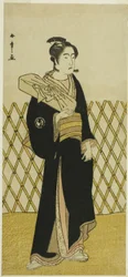 俳優 三代目沢村宗十郎 芝居師田長者柱の理髪次郎吉役 1781年八月中村座