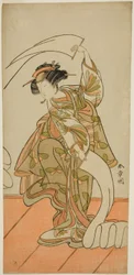 1775年11月、中村座で上演された劇「花相雲源氏火急」で、「布更し」舞踊の遊女黄瀬川役の三代目瀬川菊之丞