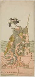 1775 年 11 月、森田座で上演された喜久慈堂終演の巌屋の四十井姫 (よそおいひめ) としての俳優吉沢いろは I