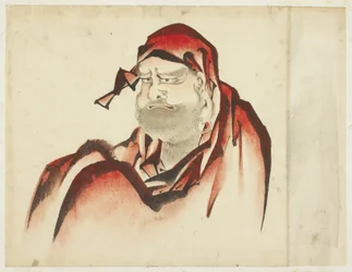 赤衣のだるま、1815〜1849年頃（紙にインクと色）