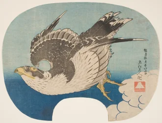 Um falcão em vôo, c.1840 (impressão em xilogravura)