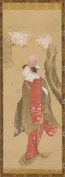 踊り子・清姫と桜と道成寺の鐘 18世紀末～19世紀初頭