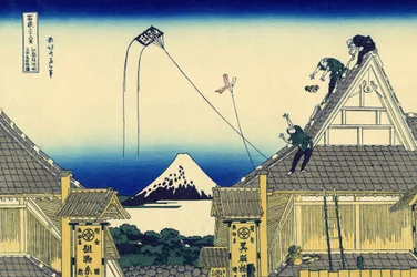 江戸駿河街三井商店写生図（1830年頃）（木版画