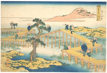『諸国名橋奇観』シリーズより、「三河の八橋の古図（三河の八橋の古図）」