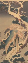 雪に覆われた松の枝のツル、1820 年代後半。