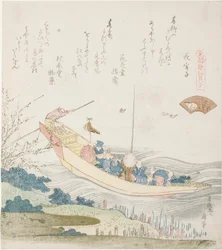 隅田川渡船 都貝イラスト 「元禄歌船貝合わせ」より