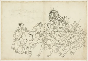 彼らの祭りに行進する消防士、1615-1868（紙にインク）