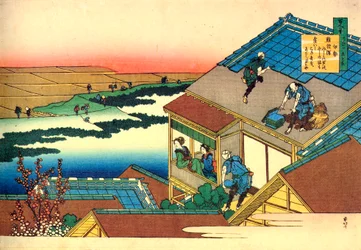 百人の詩人による百の詩シリーズ：伊勢婦人、c1830。