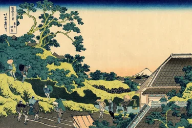 三島峠からの富士山（江戸、1830年頃）（木版画