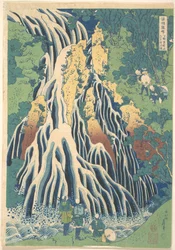 『諸国滝めぐり』シリーズより、下野の黒神山にある切ふり滝（下野黒神山切ふり滝）