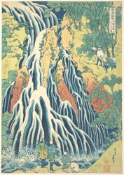 『諸国滝めぐり』シリーズより、下野の黒神山にある切ふり滝（下野黒神山切ふり滝）