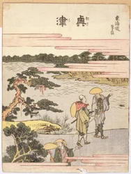 興津（色木版画）