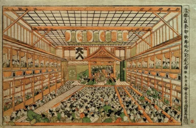 江戸時代の大歌舞伎劇場のオリジナル透視図