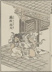 古代の武士、c。 1840（木版画）