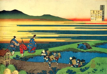 Serie de cent poemes de cent poetes : ""Sanji Hitoshi"" Paysage Estampe de Katsushika Hokusai (1760-1849) (ecole ukiyo-e) vers 1830 State Hermitage Saint Petersbourg