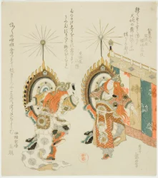 太鼓を叩く二人の兵士