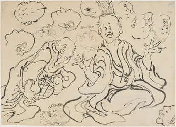 様々な顔、江戸時代、約。 1830年。