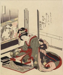 盆栽を編む女、1820年から1834年