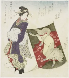 凧の糸の上に立つ女