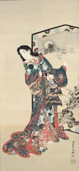 スクリーンの前の美しさ、1800年代。