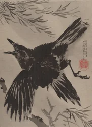 カラスと柳の木、1887年11月。