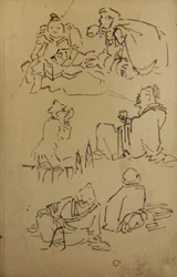 東アジアの伝説的人物のスケッチ 19世紀後半