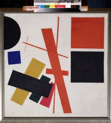抽象的な構成。 Kasimir Severinovich Malevich（Malevich、Malevich）（1878-1935）による絵画、キャンバスに油彩